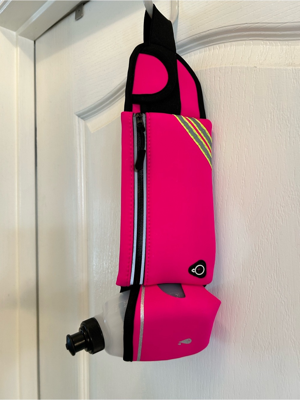 Neon Pink Running Belt with Water Bottle Holder